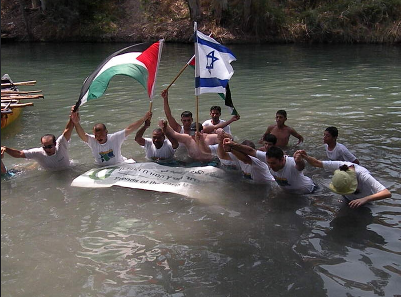 People from the three Abrahamic traditions come together with hydrologists to restore the Jordan River. Credit, EcoPeace Middle East>/a> (formerly Friends of the Earth Middle East).