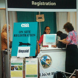 Photo: Registration Booth - Meeting 2007 in San Jose, CA