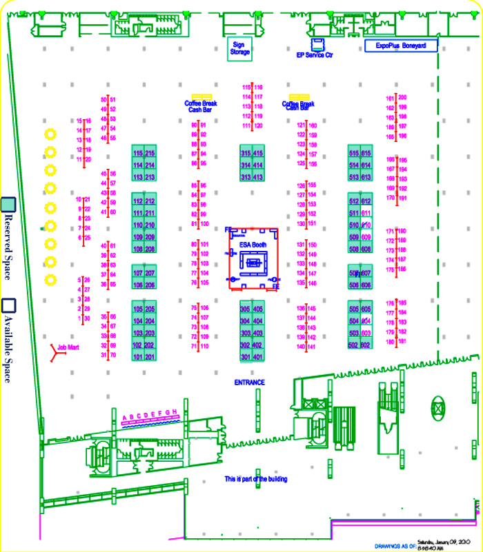 2010 ESA Meeting: Exhibit Hall Floor Plan