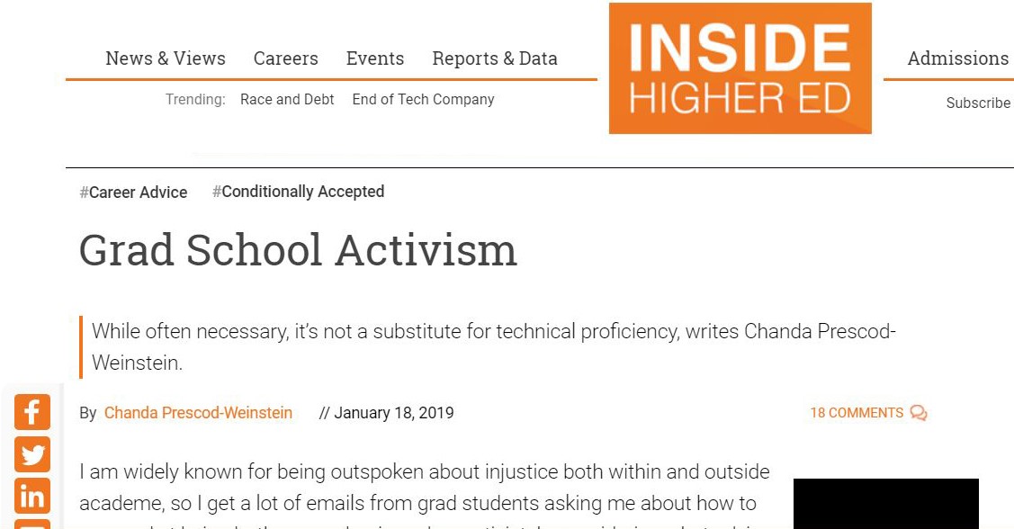 Screenshot of article from InsideHigherEd.com; follow link for full text