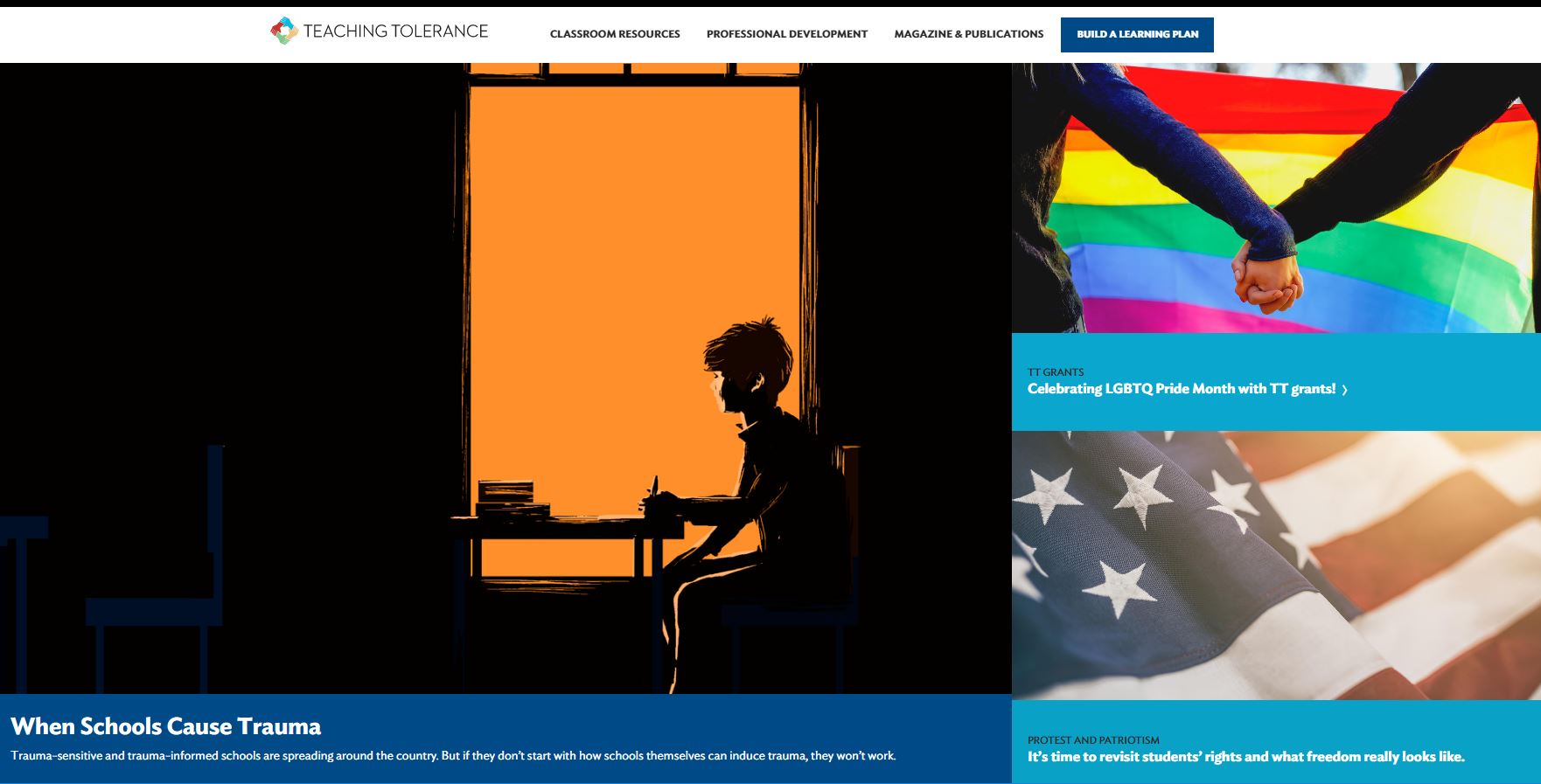 Screenshot of www.tolerance.org