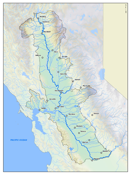 The Sacramento - San Joaquin drainage in California's Central Valley