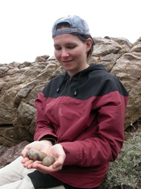 Shaye Wolf with murrelet eggs in Mexico