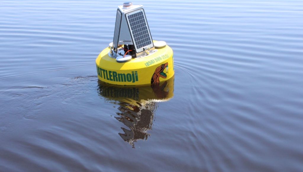 Image of smart buoy in water. 
