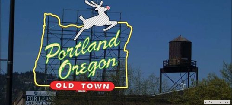 Portland White Stag Sign