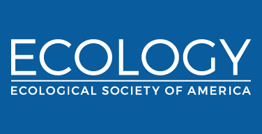 Ecology. The logo written in white on a medium blue color rectangle.