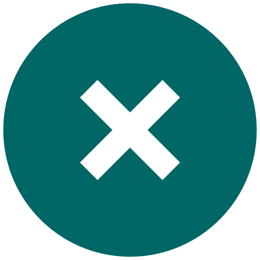 A circle with an X icon.