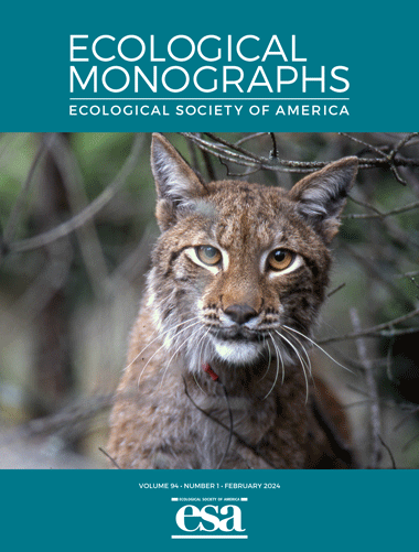 Ecological Monographs cover depicting a radio-marked female Eurasian lynx 