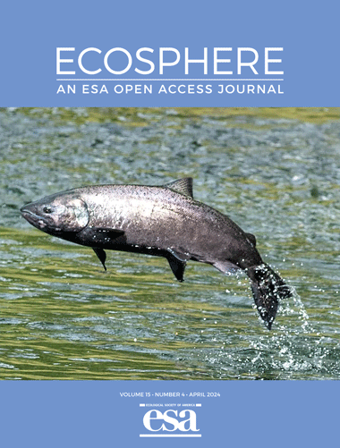 Ecosphere cover with photo depicting a Chinook Salmon returning to spawn