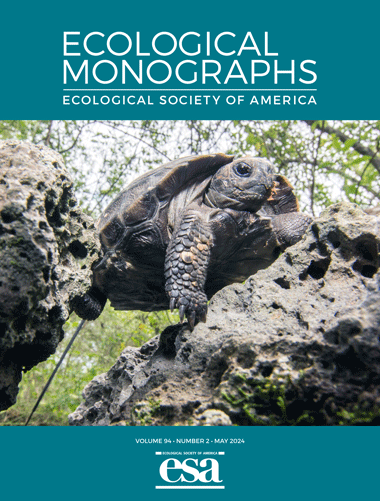 Ecological Monographs cover depicting a hatchling Galapagos tortoise
