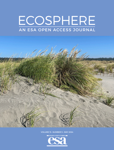 Ecosphere cover with a photo of beachgrass on a sandy dune